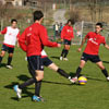 Un grupo de jugadores durante un entrenamiento
