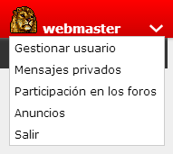 Menú de usuario