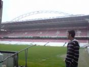 Dentro del estadio.