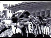 Celebrando uno de los goles en Las Palmas