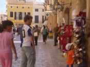 con mi mujer e hijos en menorca