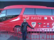 Con el autobús el día del hat trick de Llorente en Vallekas