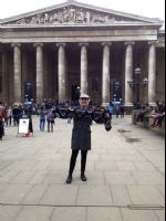Con la bufanda del Athletic en London, British Museum