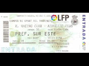 Entrada del partido contra el Racing