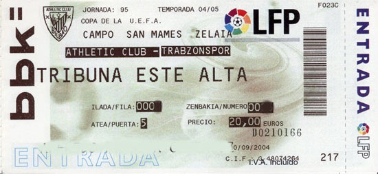 Entrada contra el Trabzonspor