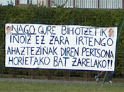 Pancarta de homenaje