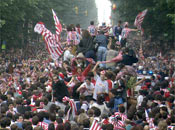 Celebración de la plaza en Champions