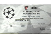 Entrada de la Champions League en San Mamés, temporada 98-99.
