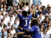 Del Horno celebrando su primer gol con el Chelsea!!