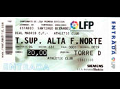 Entrada del partido Real Madrid - Athletic (2002-2003)