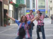 Con los colegas en Pamplona