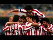 Celebración del gol de Iraola ante la Real