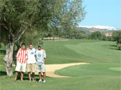Unai, Jon y Mike en un campo de Golf de Cádiz