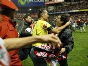 Abrazo con el linea!