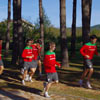 Los jugadores enternando en Lezama