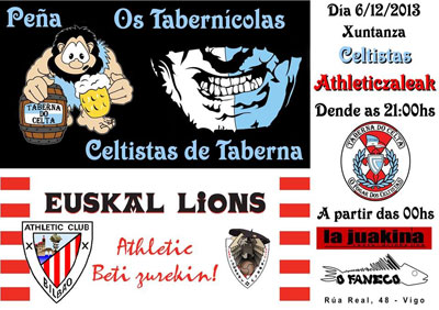 Peñas del Celta y el Athletic organizan una quedada en Vigo