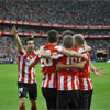 Los jugadores del Athletic celebran un gol ante el Sevilla en San Mamés