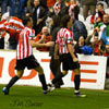 Aritz Aduriz tras marcar un gol al Getafe la pasada campaña