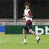 Amorebieta durante un lance del entrenamiento