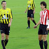 Arruabarrena, el protagonista del partido con sus 3 goles, junto a Armendariz