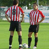 Arruabarrena y Martins se disponen a hacer el saque inicial