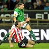Xabi Castillo en un lance ante el Werder Bremen en el Weser Stadion