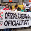 Manifestación por la oficialidad de la selección vasca previa al partido Catalunya - Euskadi