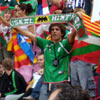 Gran ambiente en las gradas en el partido Catalunya - Euskadi