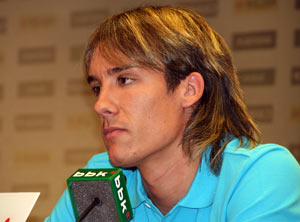 David López en la rueda de prensa de San Mamés
