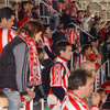 Aficionados del Athletic desplazados hasta Montjuic
