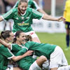 Jugadoras del Fortuna Hjorring danés celebrando un gol