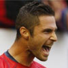 Kike Sola celebrando un gol con Osasuna
