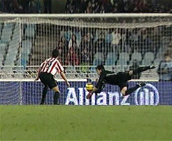 Iñaki Lafunte durante el derby de Anoeta