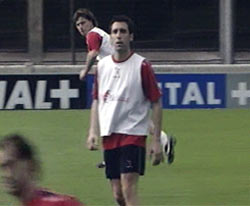 Prieto durante un lance del entrenamiento