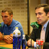 Fernando García Macua presentando a David Cuellar en la sala de prensa de San Mamés