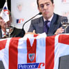 Fernando García Macua durante la presentación de la firma con Petronor