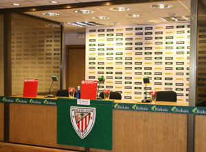 La sala de prensa de San Mamés vacía