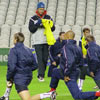 El Steaua entrenado en San Mamés el día antes del partido de UEFA contra el Athletic
