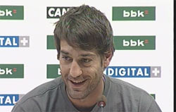 Ismael Urzaiz durante la rueda de prensa de Lezama