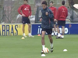 Ustaritz durante el entrenamiento de Lezama
