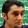 Ernesto Valverde durante la rueda de prensa ofrecida en Lezama tras el entrenamiento