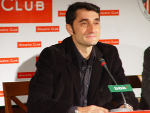 Valverde durante la rueda de prensa ofrecida en Ibaigane