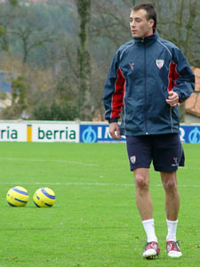 Yeste en Lezama durante un entrenamiento