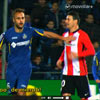 Aduriz y Cala se las vieron durante todo el partido en el Coliseum
