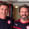 Rafa Alkorta junto a Michel en el Olympique de Marsella