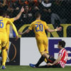 El Apoel celebra un gol ante el Athletic