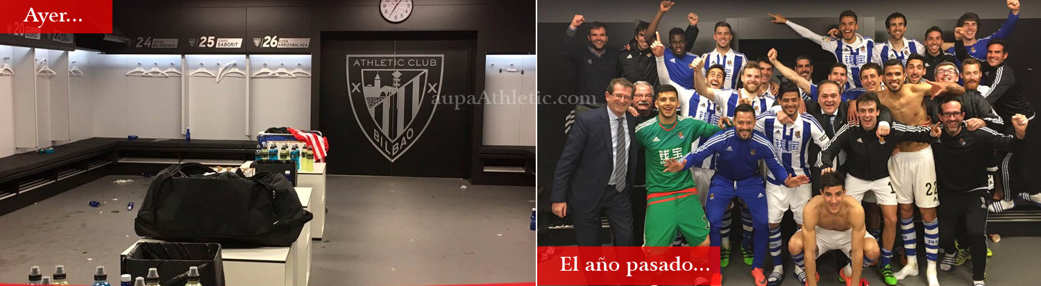 El Athletic publica una foto del vestuario vacío este año