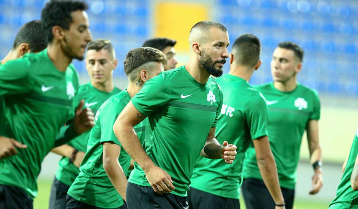 Jugadores del Panathinaikos durante un entrenamiento