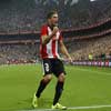 Groka Elustondo tras marcar un gol con el Athletic