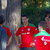 Ander Herrera durante una charla en el entrenamiento